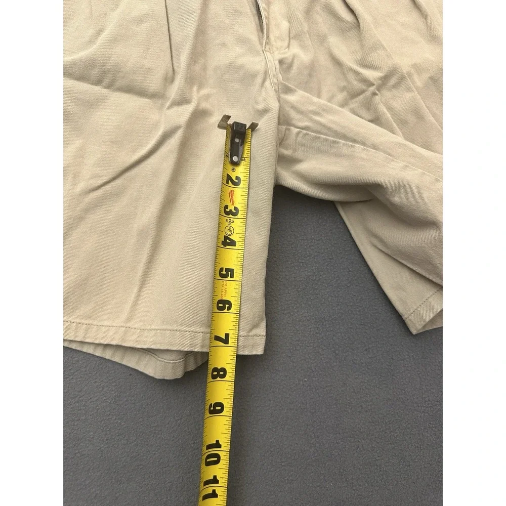 VINTAGE Polo Ralph Lauren Shorts Mens 36 Tan 90s Cotton Double Pleated